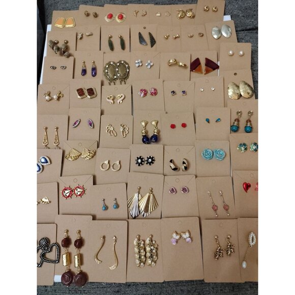 Bulk Lot Of 56 Vintage Earrings Mix Of Avon & Others - Picture 1 of 15